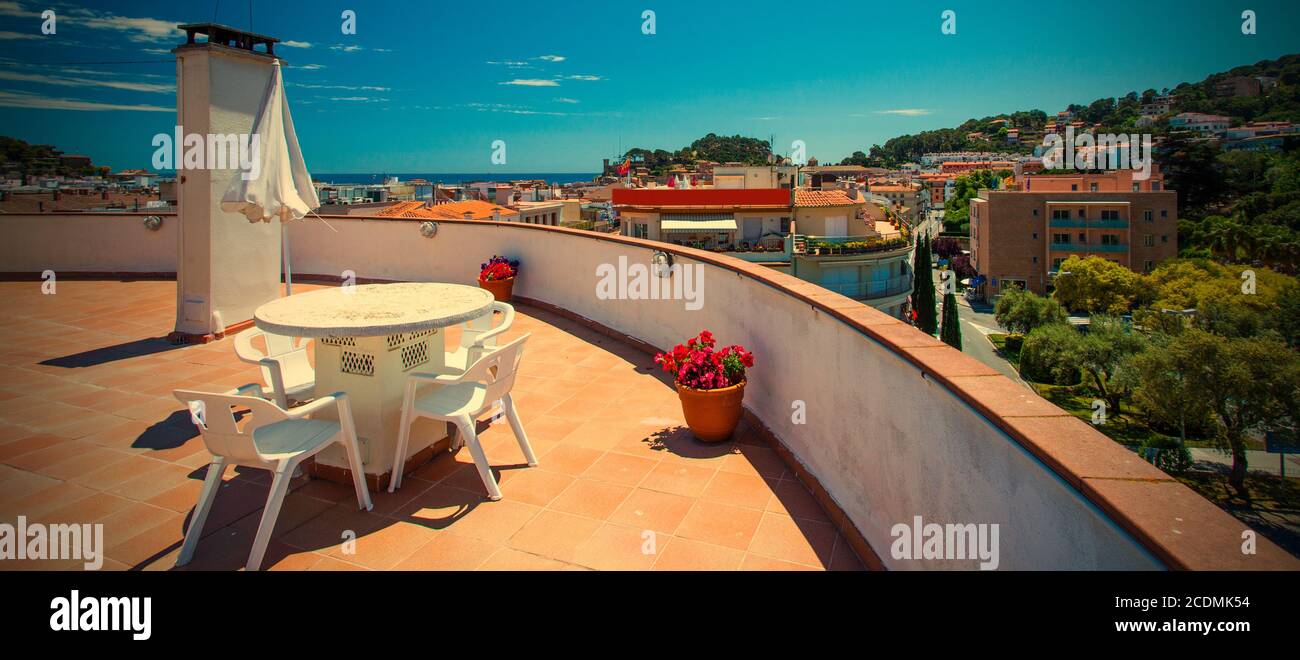 solarium sul tetto dell'hotel Foto Stock