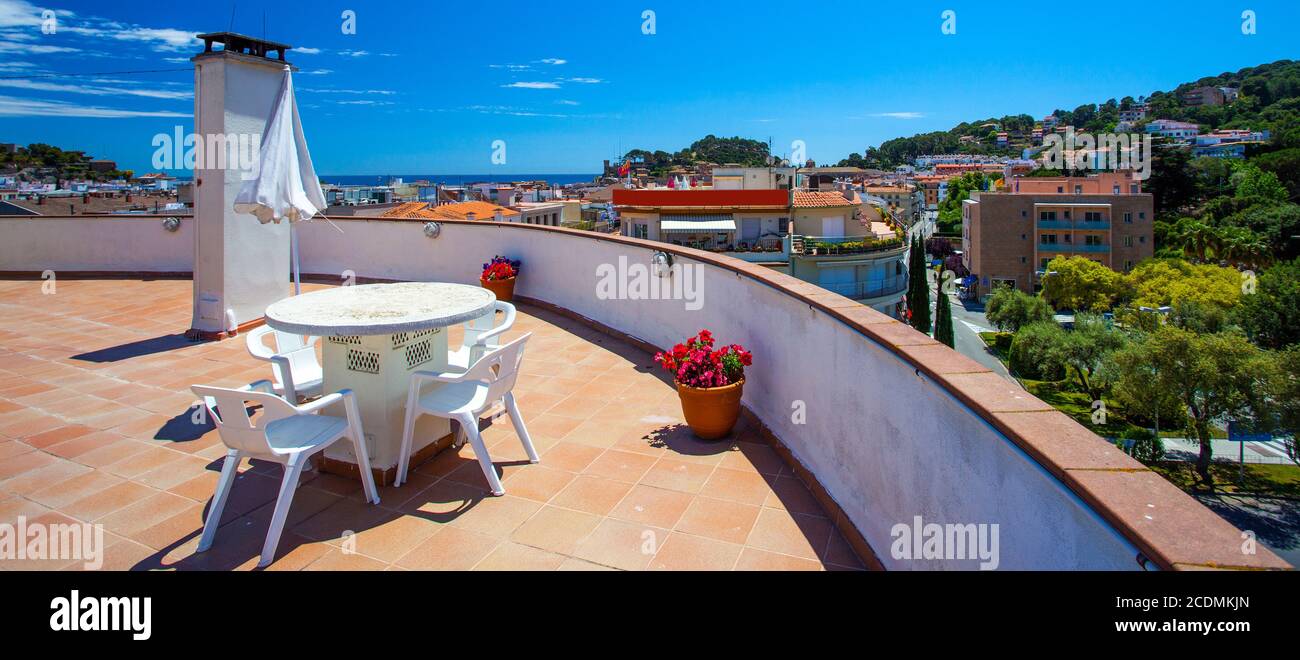 solarium sul tetto dell'hotel Foto Stock