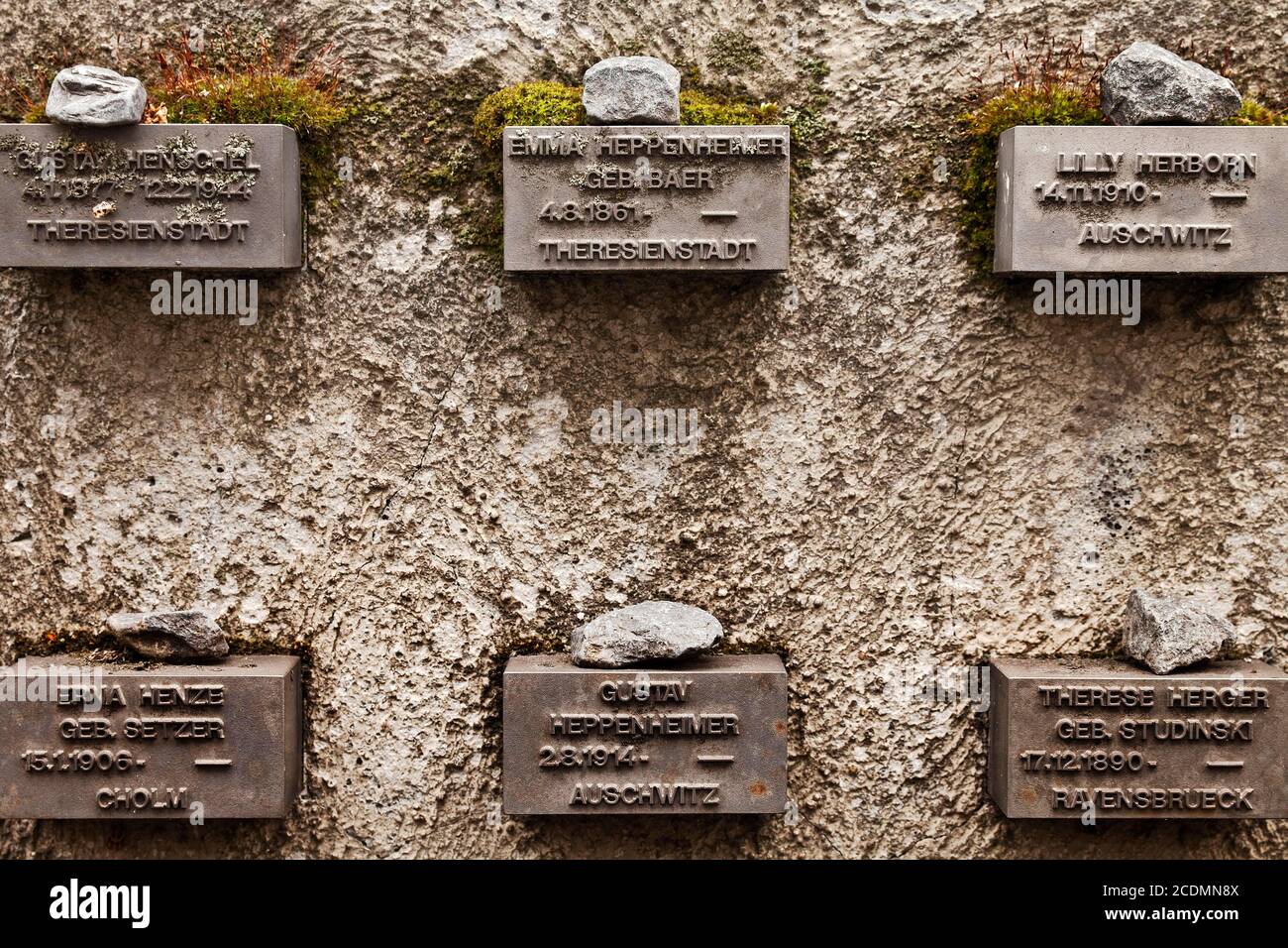 Memoriale per gli ebrei di Francoforte durante il terzo Reich, Cimitero Ebraico, Francoforte sul meno, Assia, Germania Foto Stock