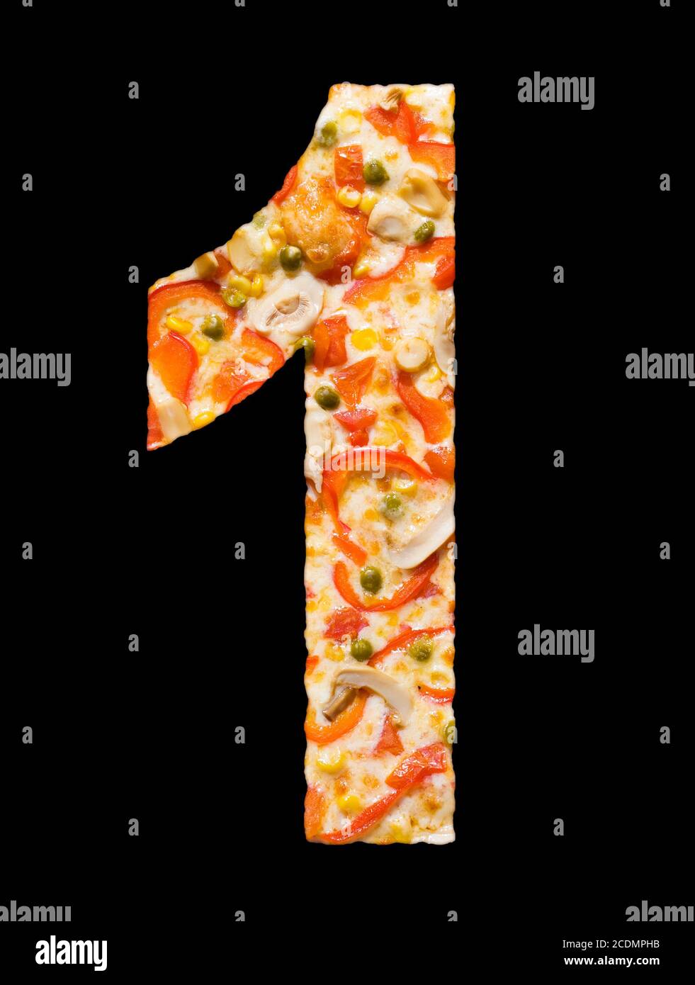 numero uno di tagli di pizza Foto Stock