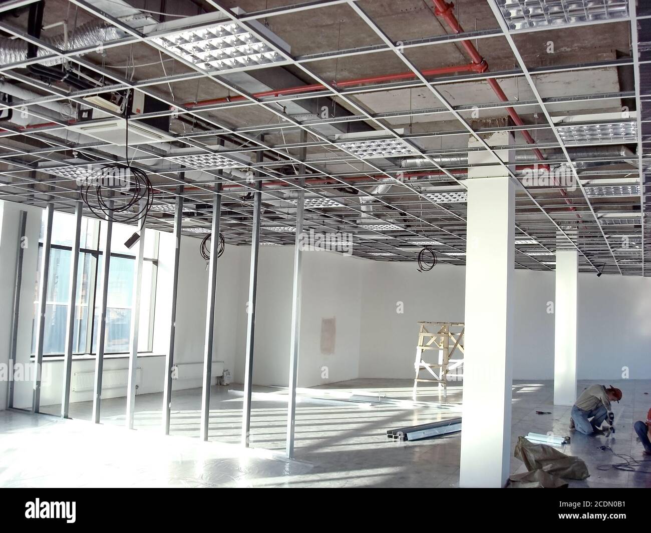 Lavori di finitura degli edifici Foto Stock