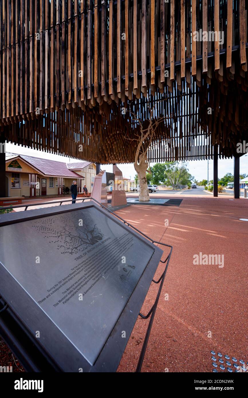 Tree of Knowledge, Barcaldine, Western Queensland, Australia. Foto Stock