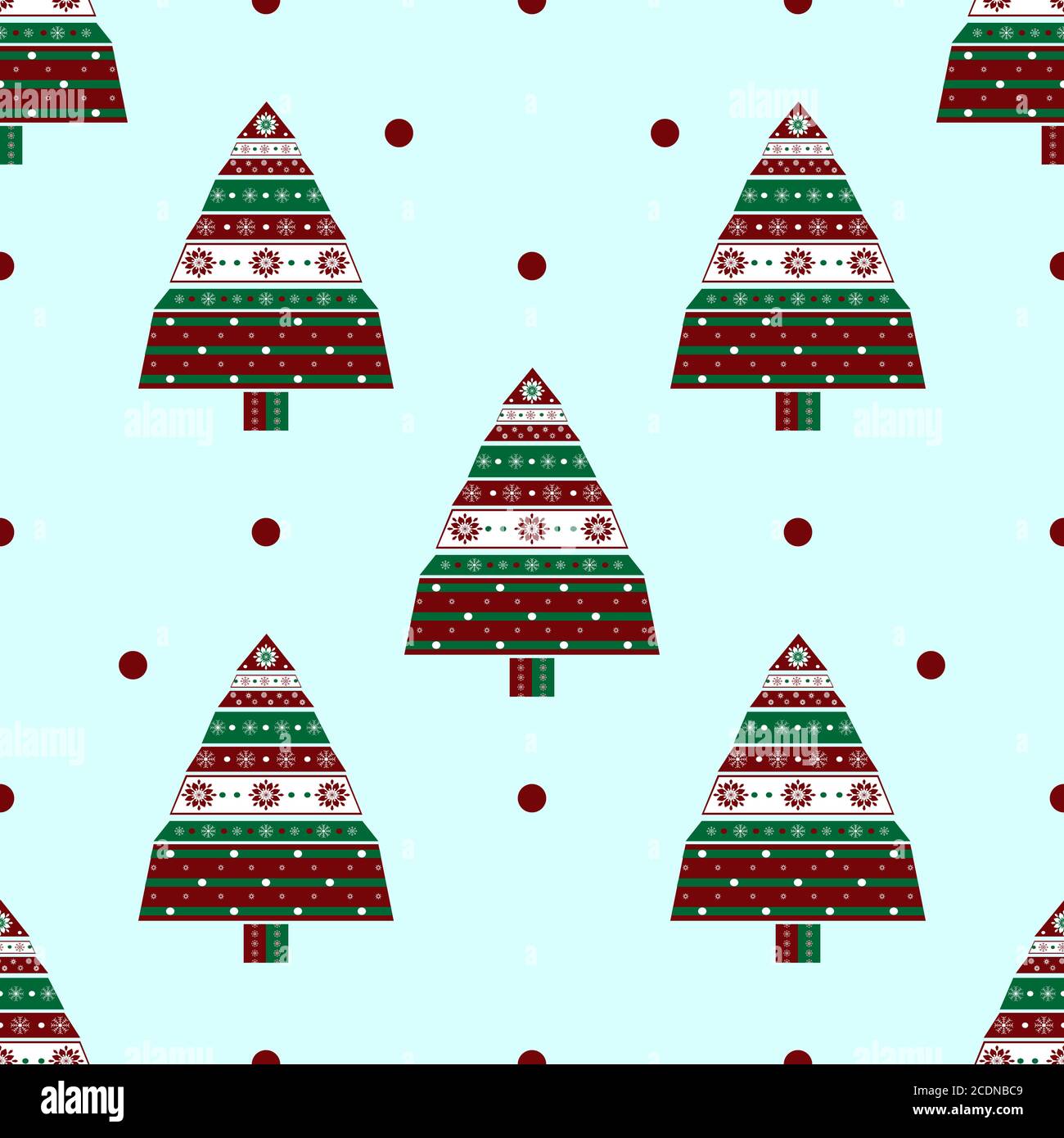 Scatole di vacanza con doni silhouette albero di Natale seamless patt Foto Stock