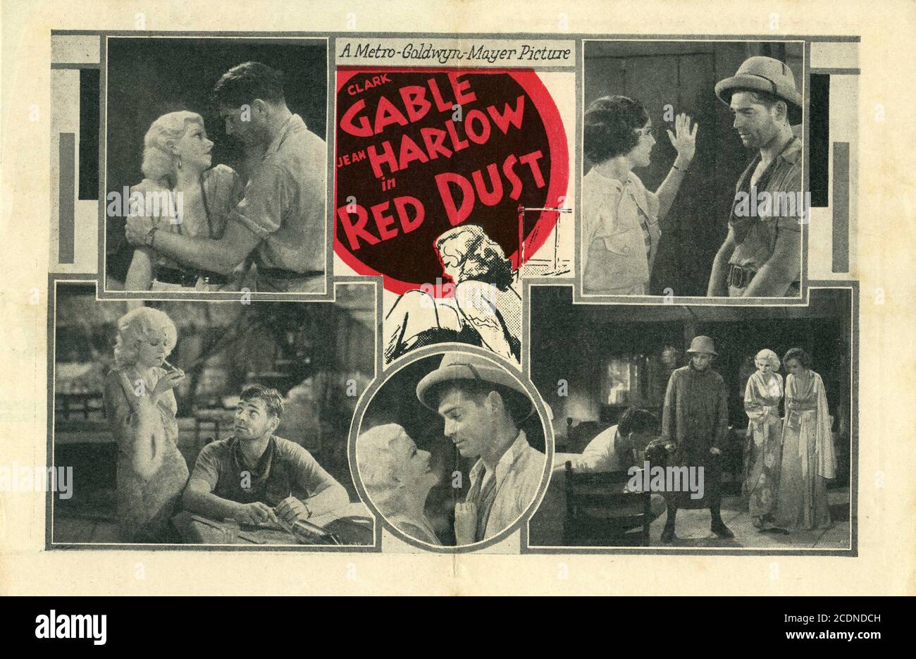 CLARK GABLE JEAN HARLOW MARY ASTOR E GENE RAYMOND IN RED DUST 1932 regista VICTOR FLEMING sceneggiatura John Lee Mahin Metro Goldwyn Mayer Foto Stock