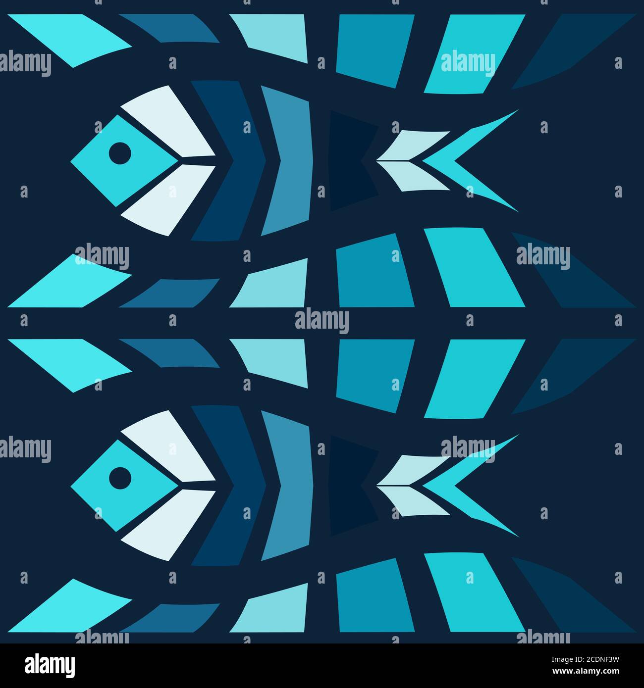 Pesce azzurro mosaico sfondo vettoriale Foto Stock