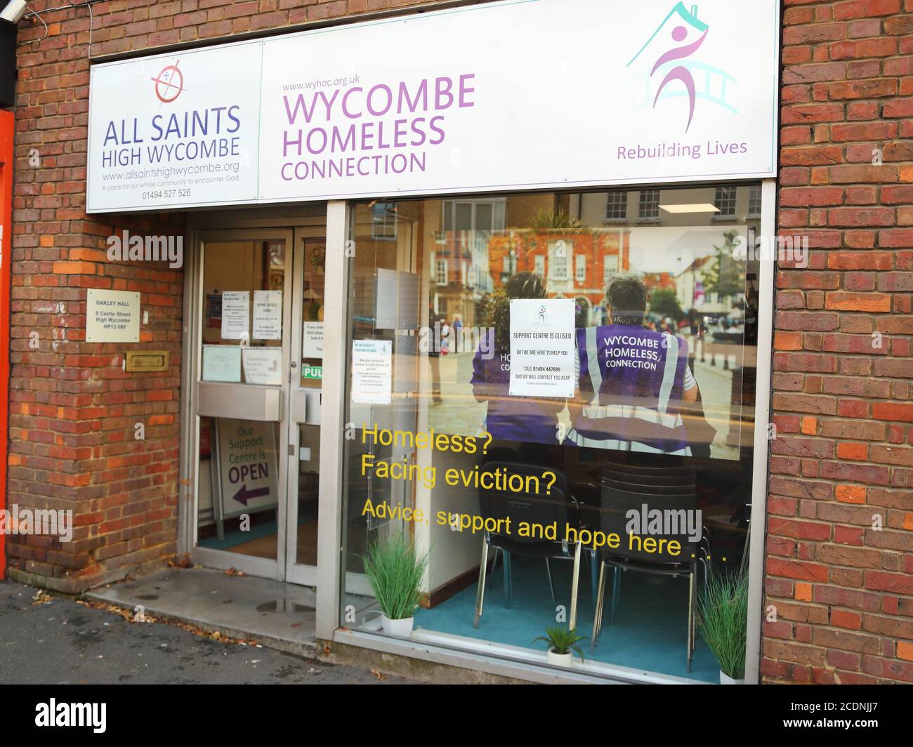 Gruppo di supporto per le connessioni senza casa All Saints Wycombe ad alta Wycombe, Regno Unito Foto Stock