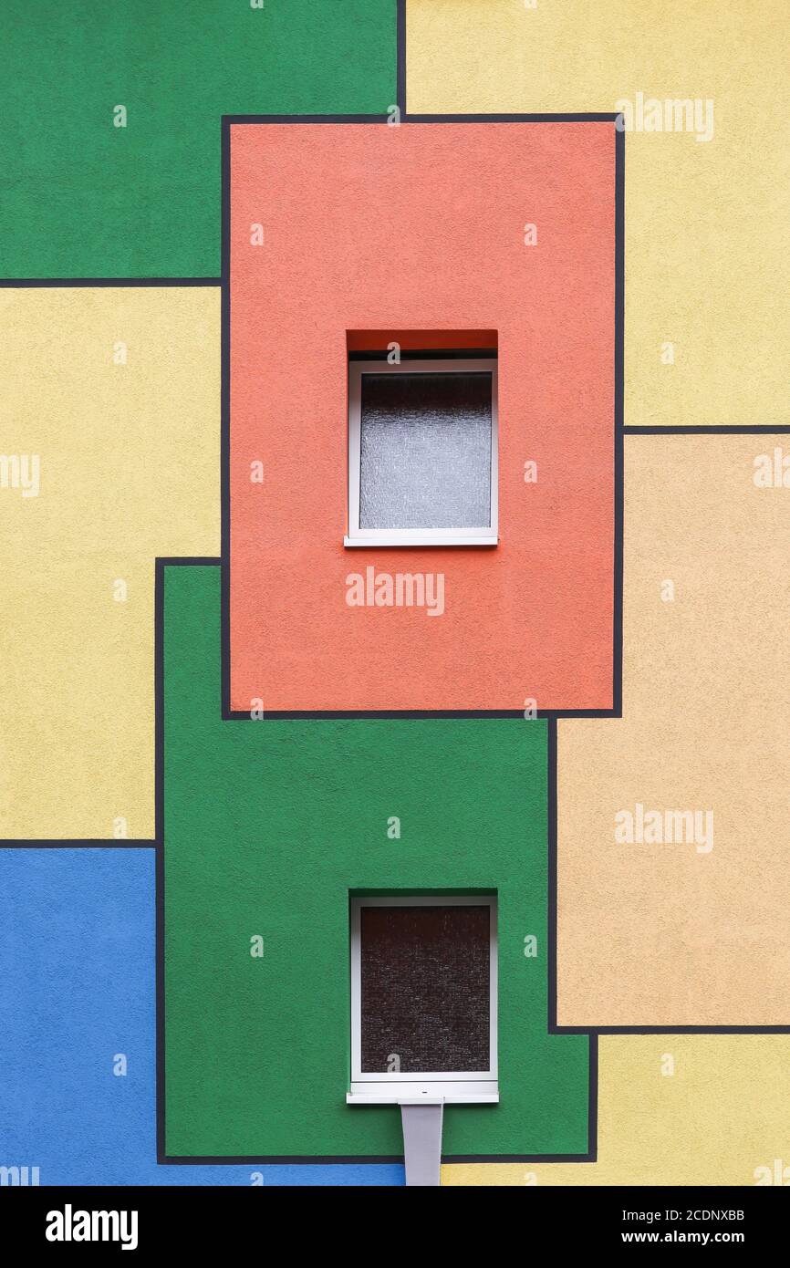 Edificio colorato a Nippes, Colonia, Germania Foto Stock