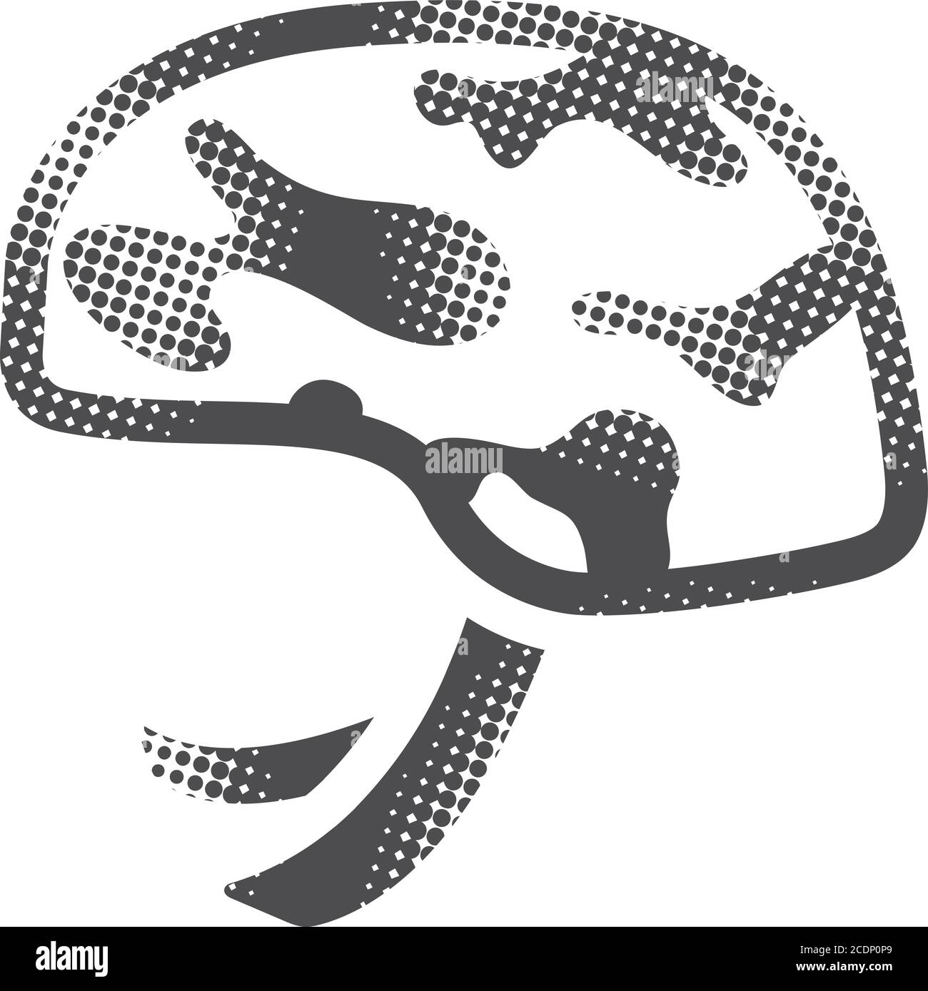 Icona casco militare in stile mezzitoni. Illustrazione vettoriale in bianco e nero. Illustrazione Vettoriale