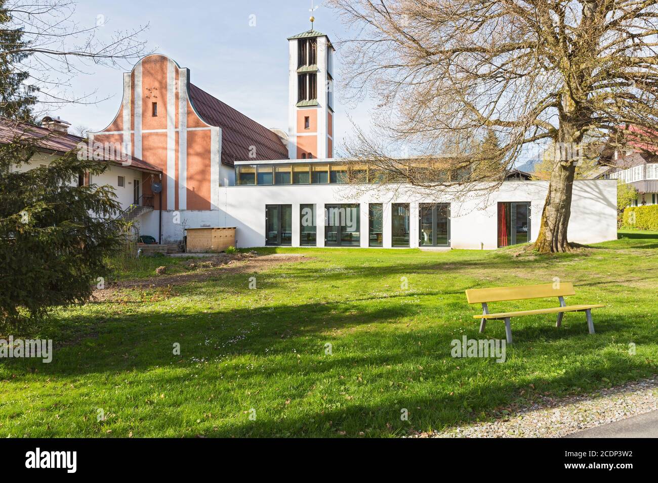 Oberstdorf, evangelische Kirche, Baviera, Germania Foto Stock