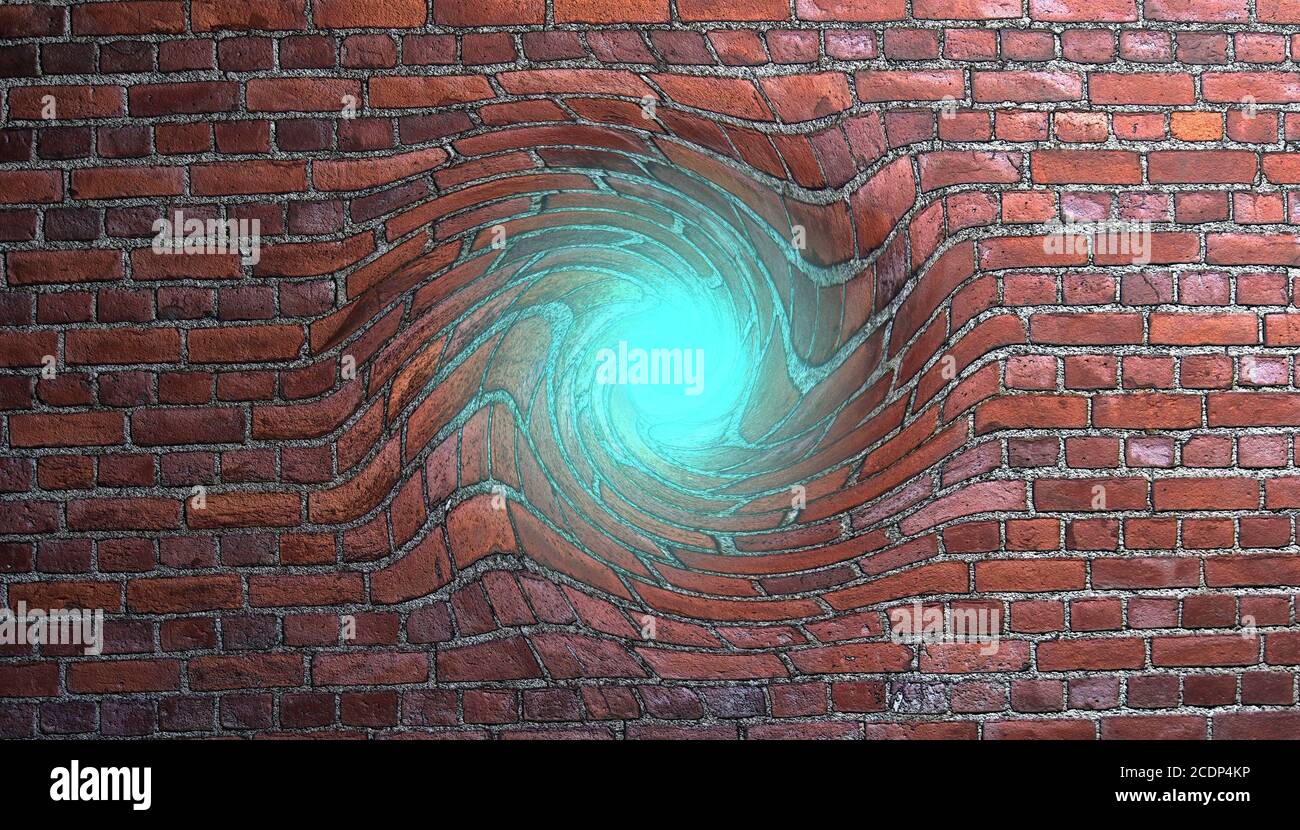 Time Warp, viaggiare nello spazio 3D illustrazione Foto Stock