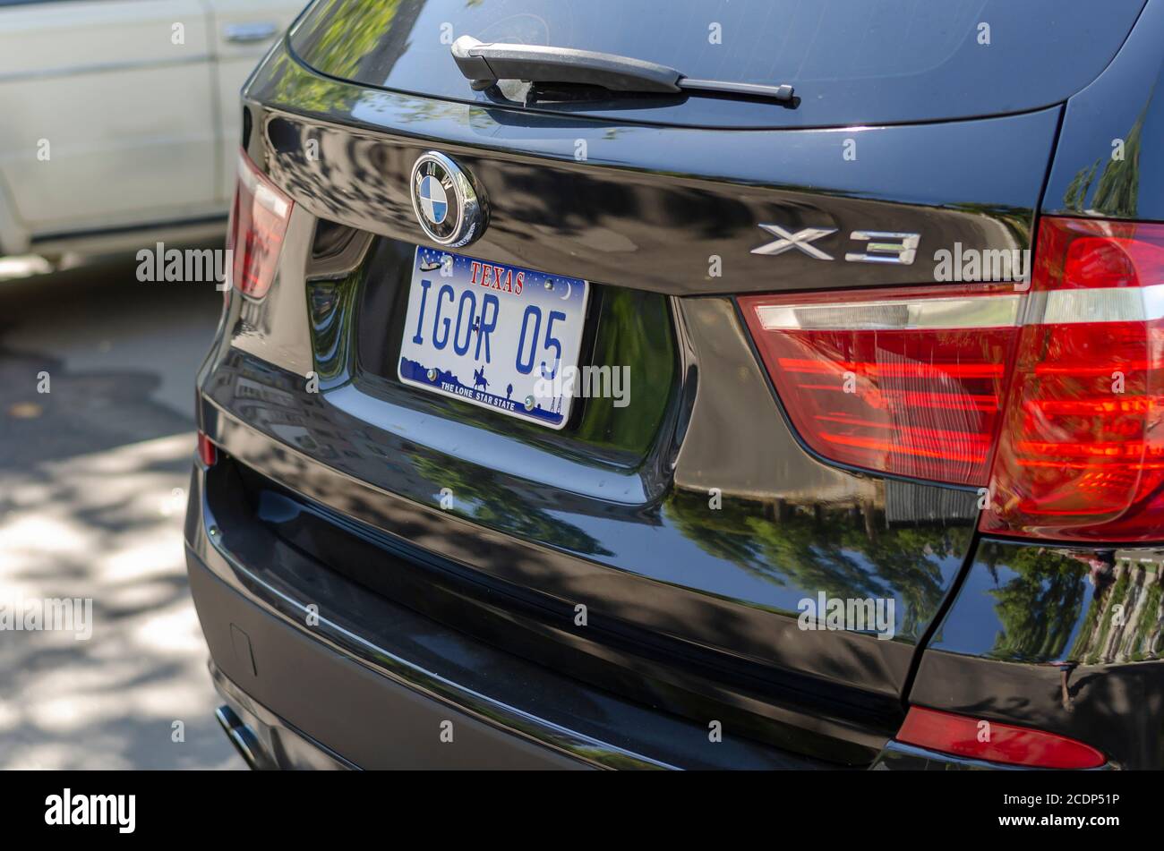 Auto personalizzata targa fuori controllo ortografico la domanda Perché a  me Foto stock - Alamy