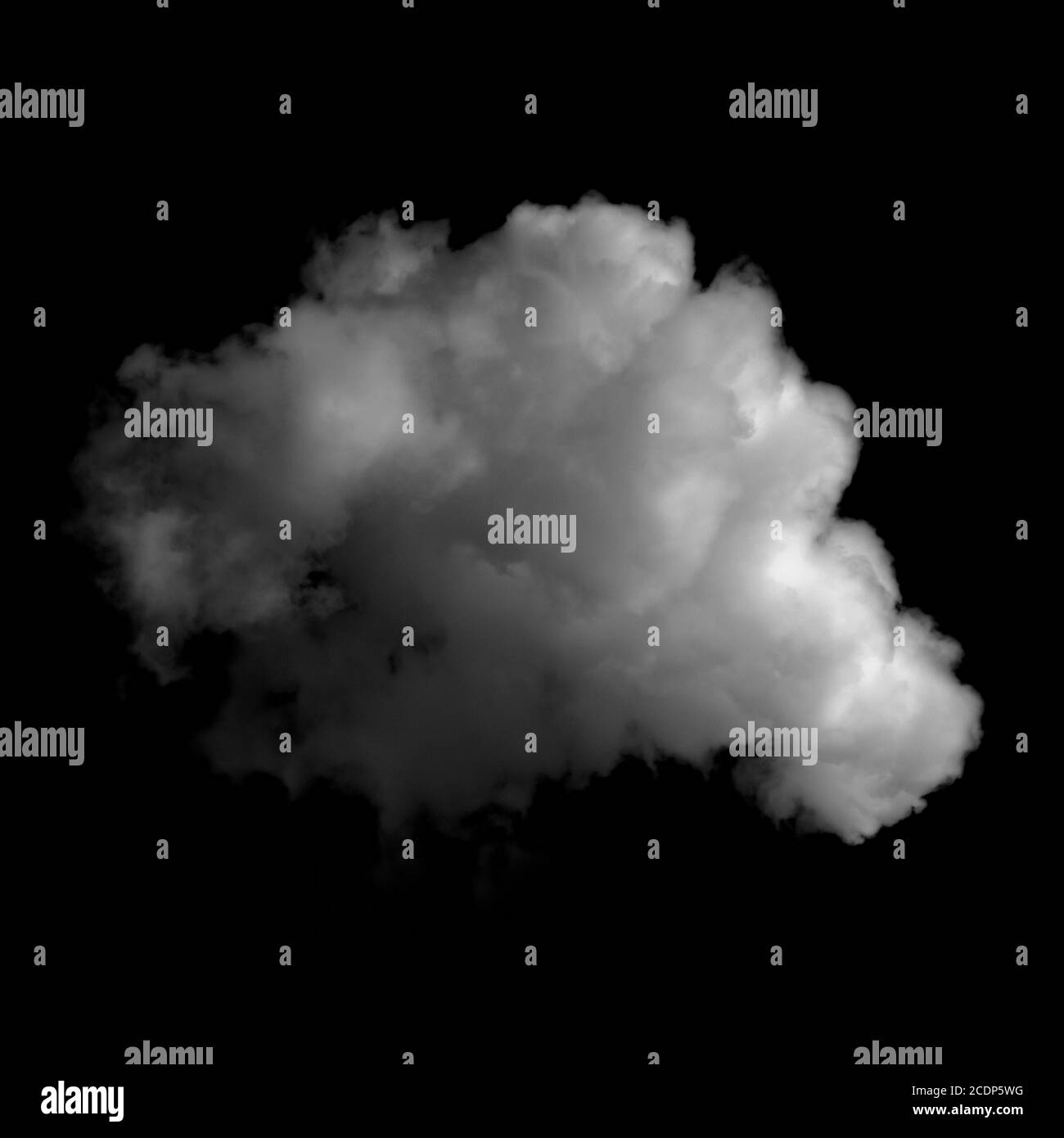 Foto di una nuvola soffice isolata su sfondo nero Foto Stock