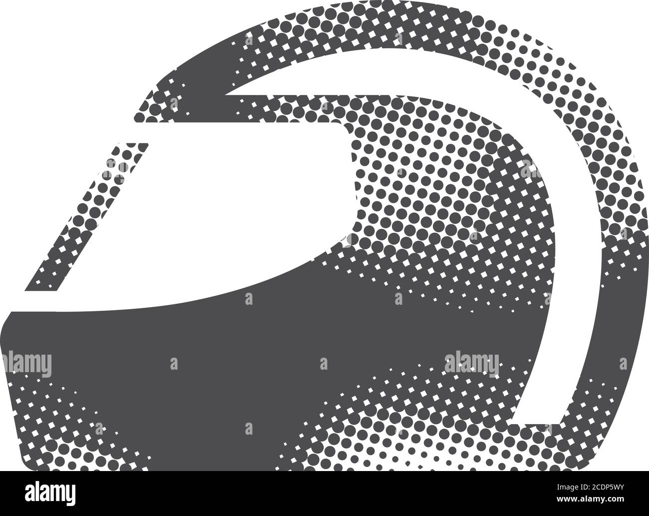 Icona del casco per motociclette in stile mezzitoni. Illustrazione vettoriale in bianco e nero. Illustrazione Vettoriale