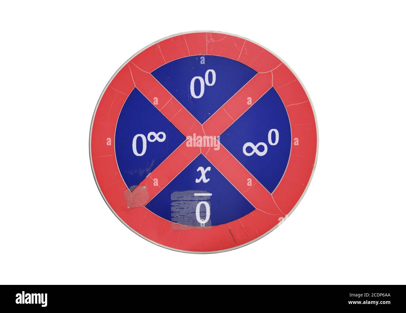 Operazioni matematiche errate attraverso alcuni esempi isolati su sfondo bianco Foto Stock