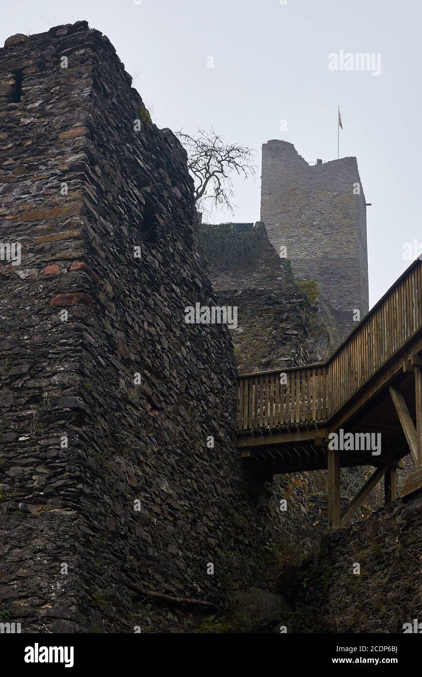 Niederburg Manderscheid, Renania-Palatinato, Germania Foto Stock
