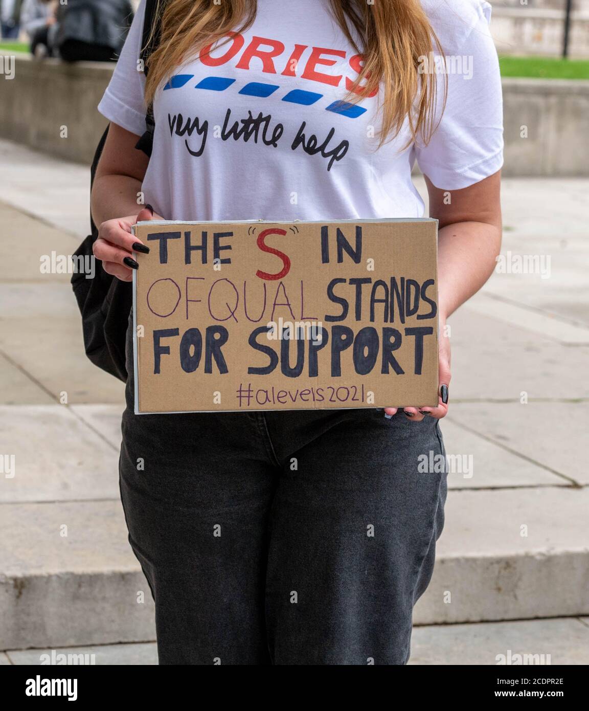 Londra 29 agosto 2020 una protesta di sciopero di livello 21 da parte degli studenti di Parliament Square, Londra UK contro il processo di livello A di quest'anno. Credit: Ian Davidson/Alamy Live News Foto Stock