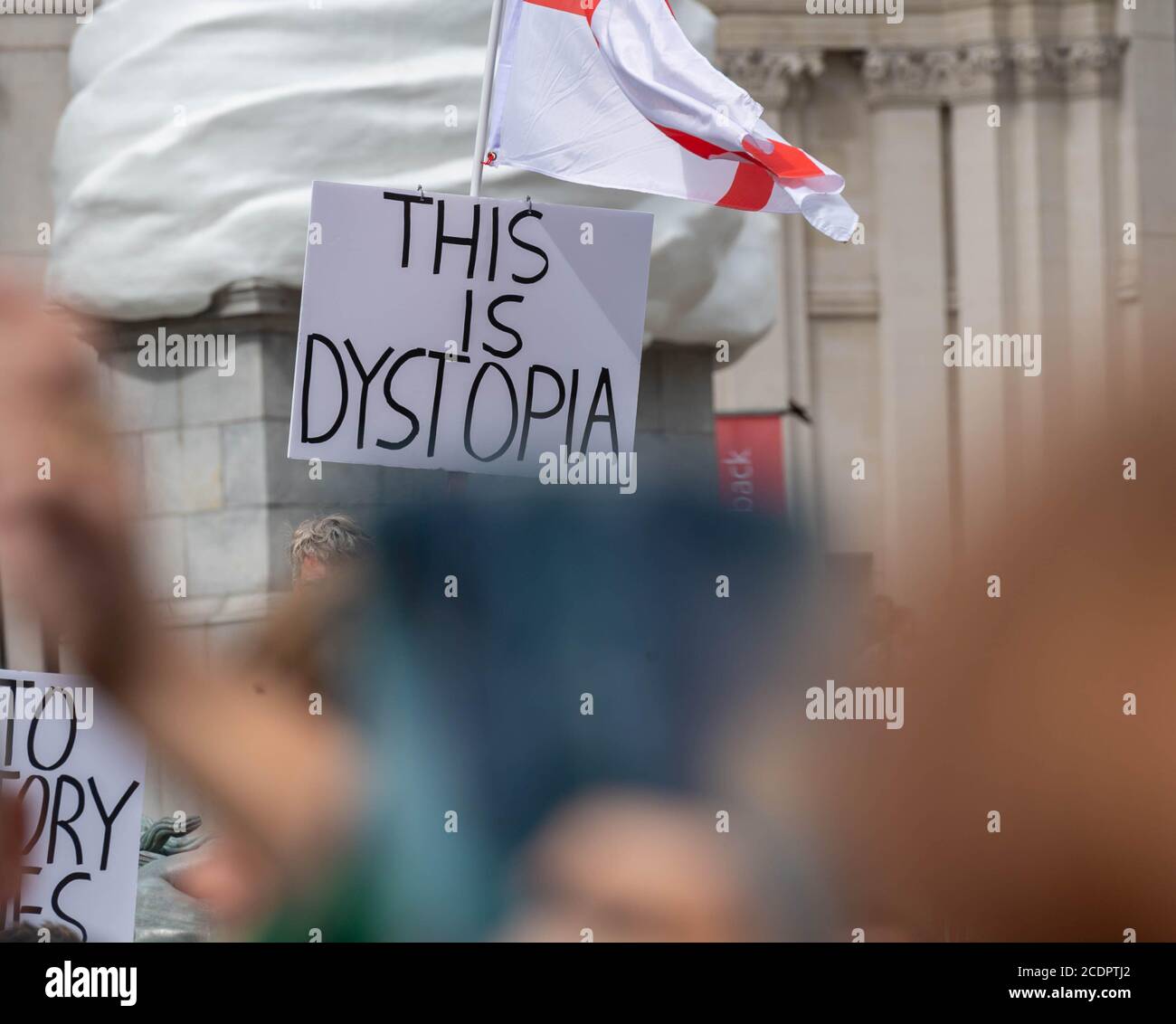Londra, Regno Unito. 29 Agosto 2020. No ai vaccini, fine del blocco, no a 5G protesta Trafalgar Square Londra, Credit: Ian Davidson/Alamy Live News Foto Stock