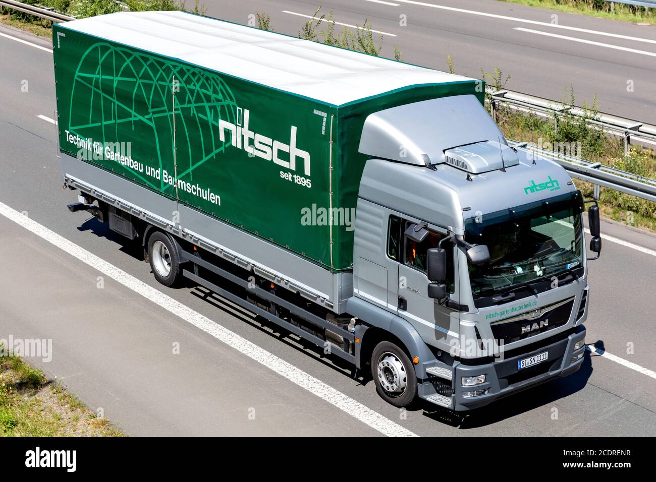 Nitsch MAN TGM telone su autostrada. Foto Stock