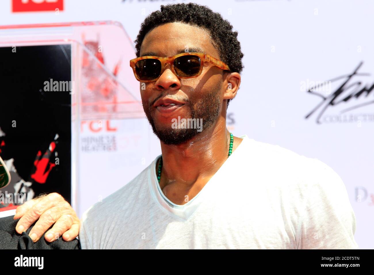 LOS ANGELES - Luglio 18: Chadwick Boseman al Stan Lee Hand and and Footprint Ceremony al TCL Chinese Theatre IMAX il 18 Luglio 2017 a Los Angeles, CA Foto Stock