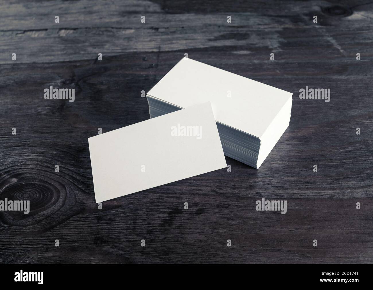 Business cards su legno Foto Stock