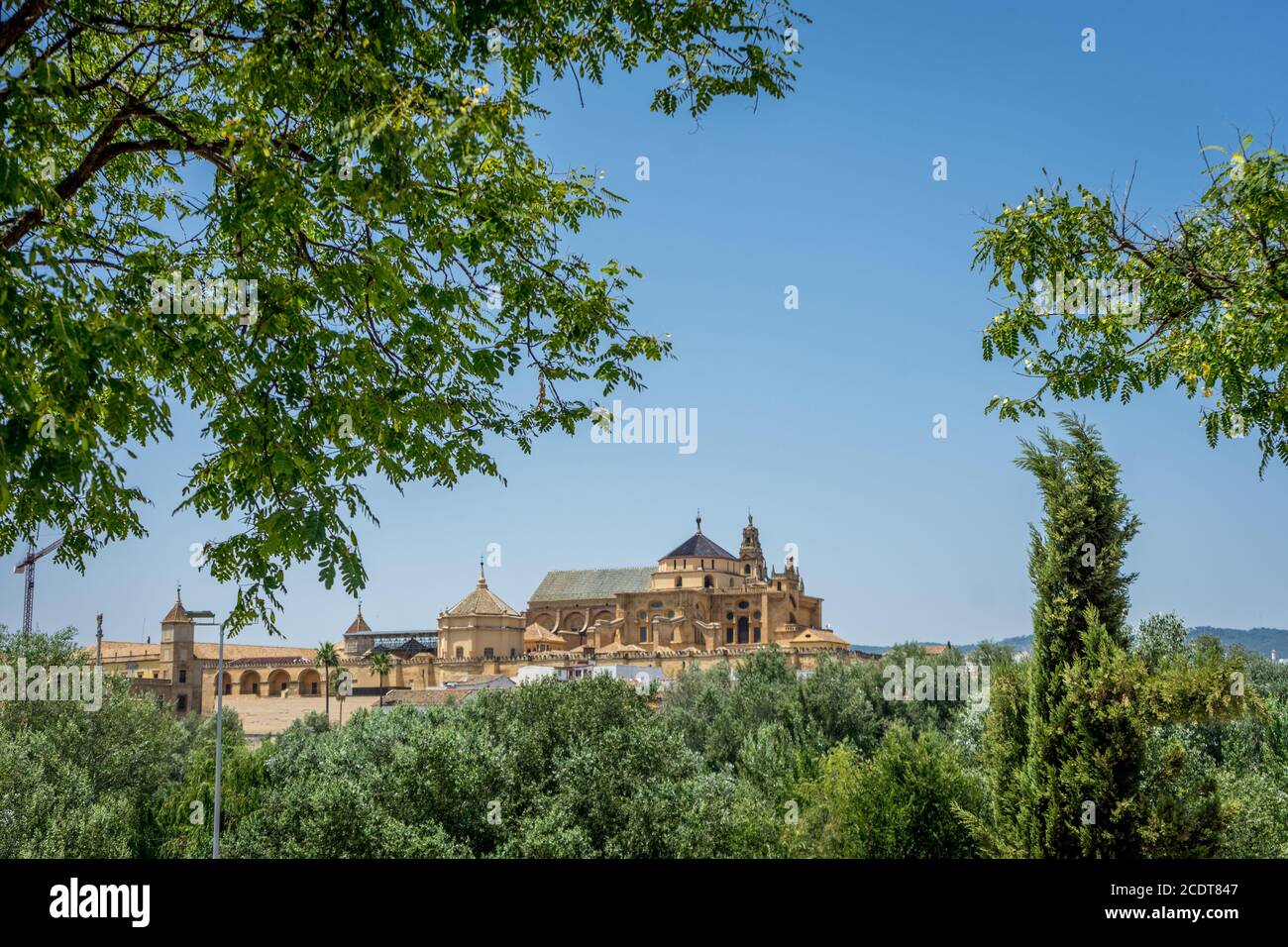 La Moschea della Cattedrale di Cordova dall'altra parte del ponte romano Foto Stock
