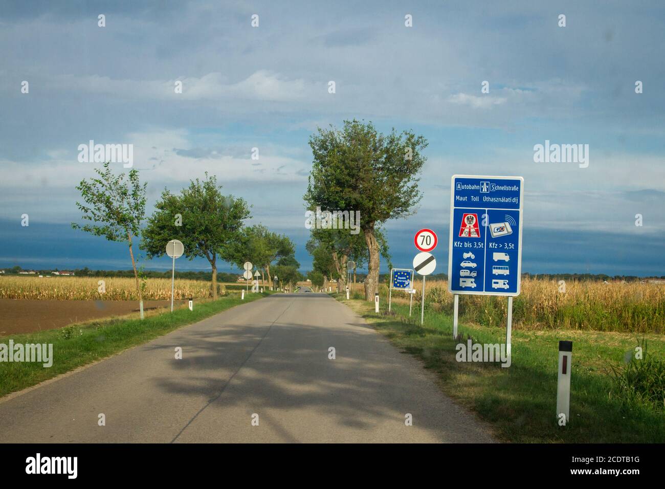 Controllo di frontiera, Halbturn, Burgenland, Austria Foto Stock