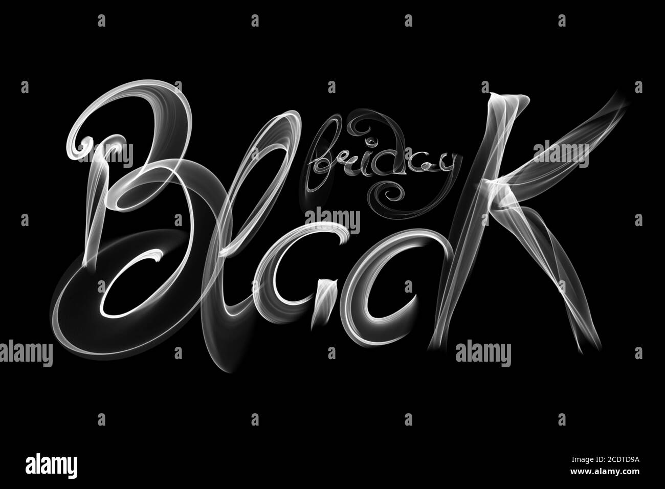 Black Friday Vendita scritta fatta a mano, calligrafia fatta fuoco di wit, grunge texture e sfondo chiaro per logo, striscioni, etichette, Foto Stock