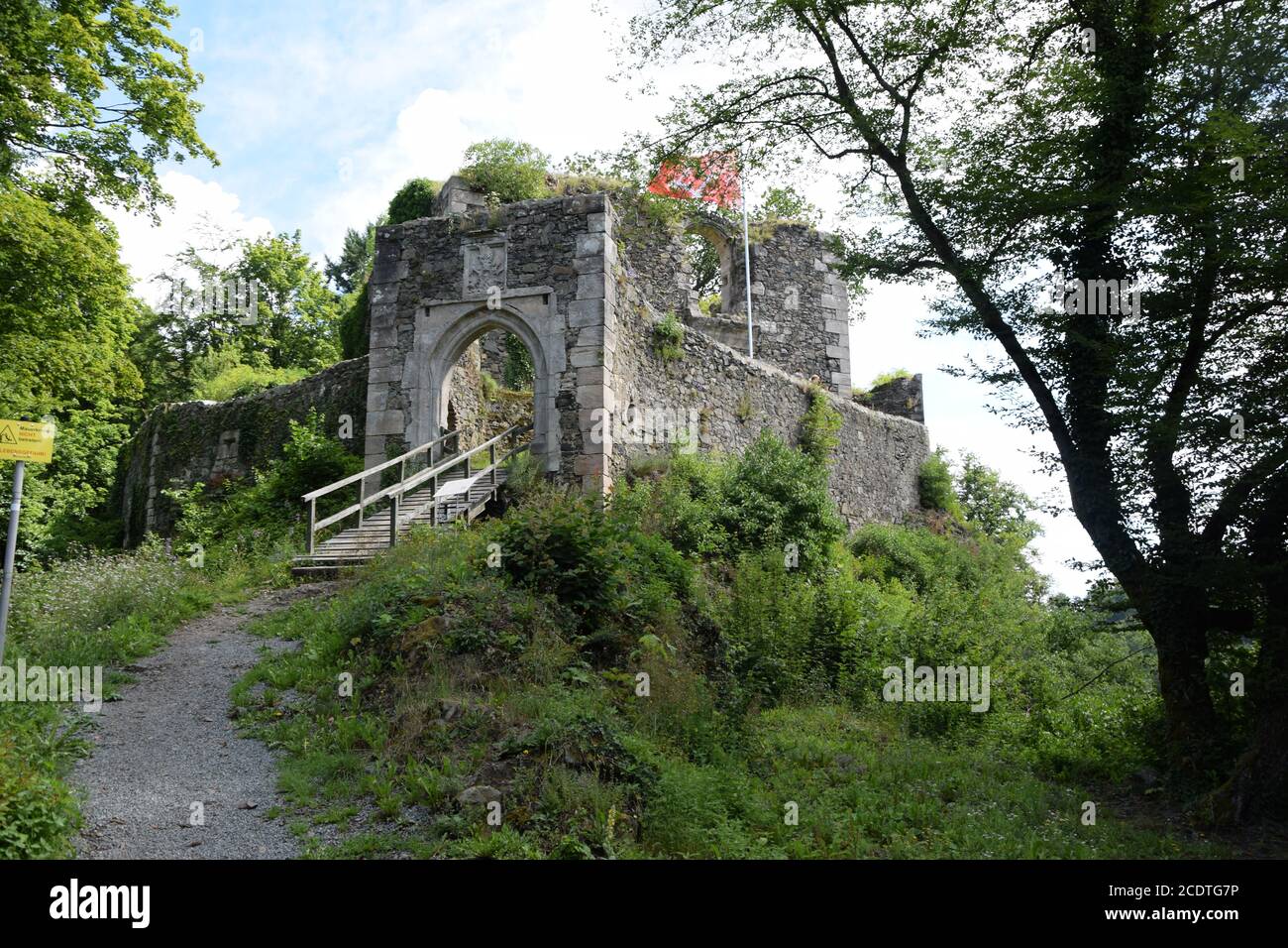 Rovine del castello di Hohenberneck nel Fichtelgebirge Foto Stock