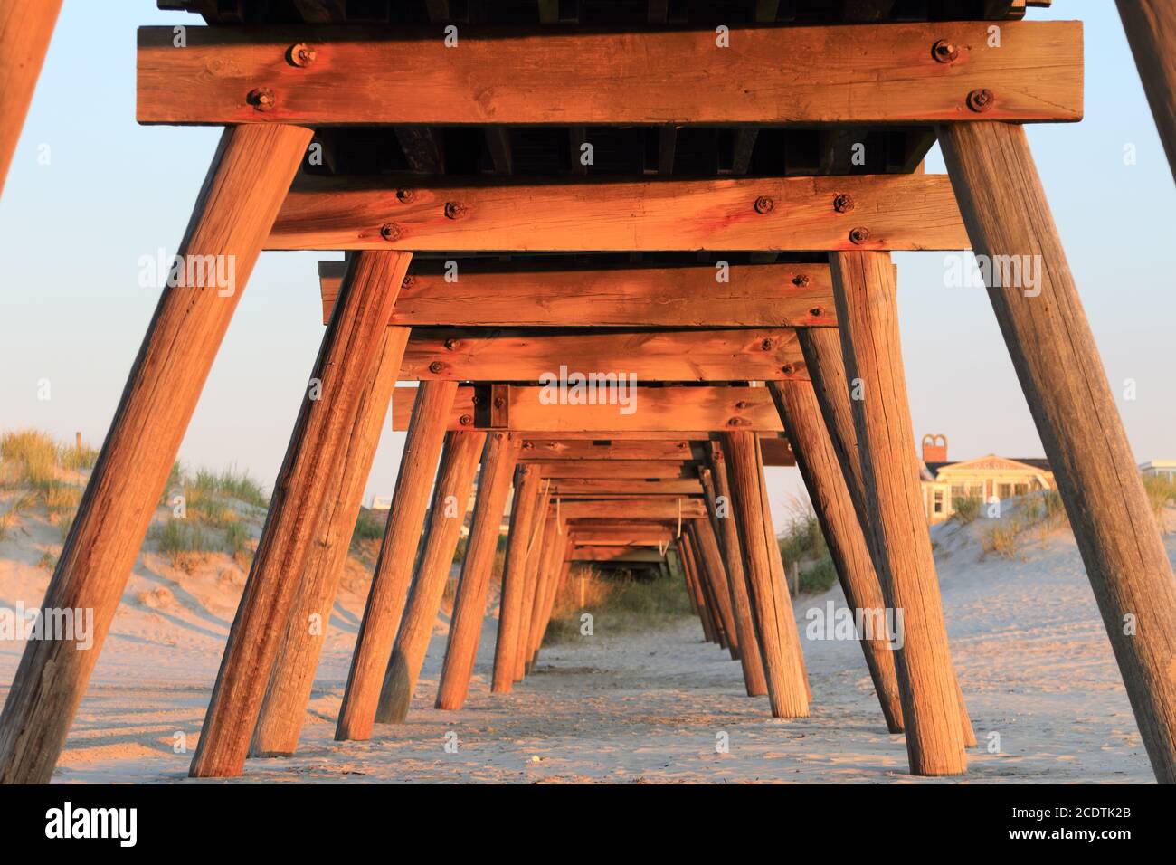 Sotto il molo Avalon Fishing Club di Avalon, New Jersey, USA Foto Stock