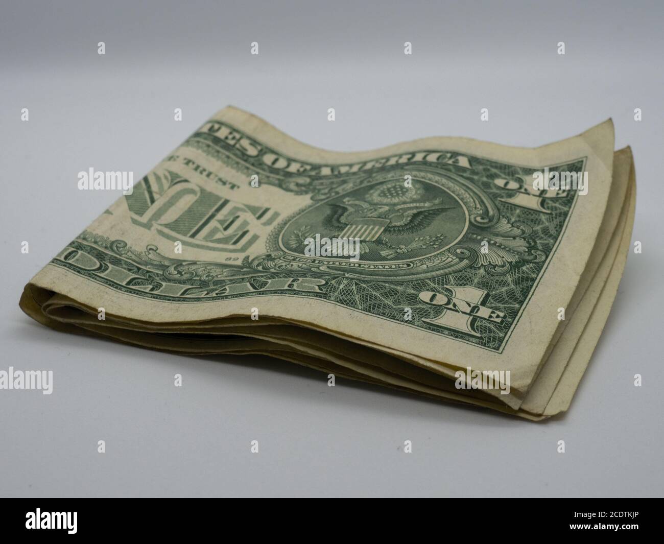 Ripiegato su un dollaro bollette di curry degli Stati Uniti Foto Stock