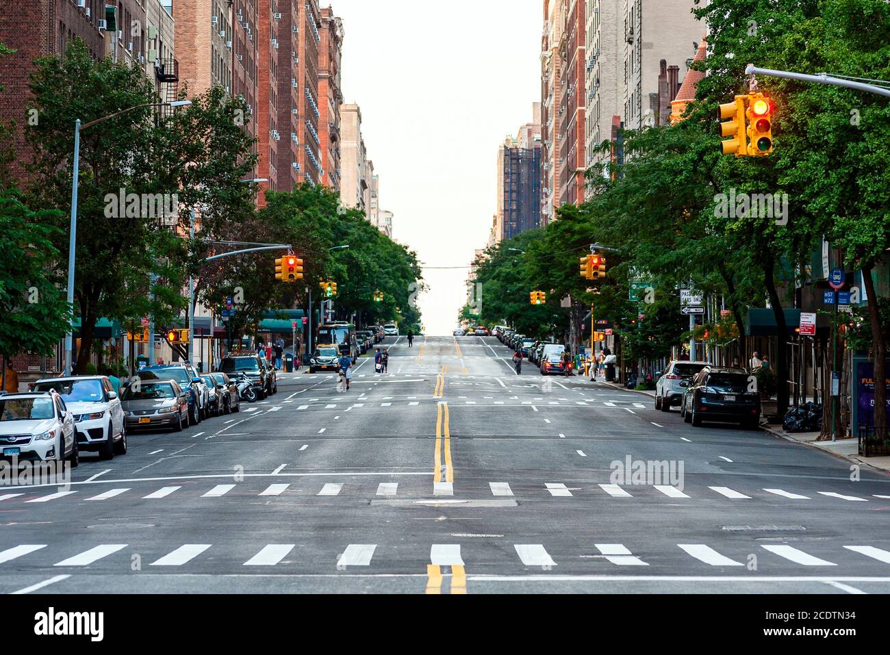 Via vuota a New York durante il COVID-19 (coronavirus) pandemia Foto Stock