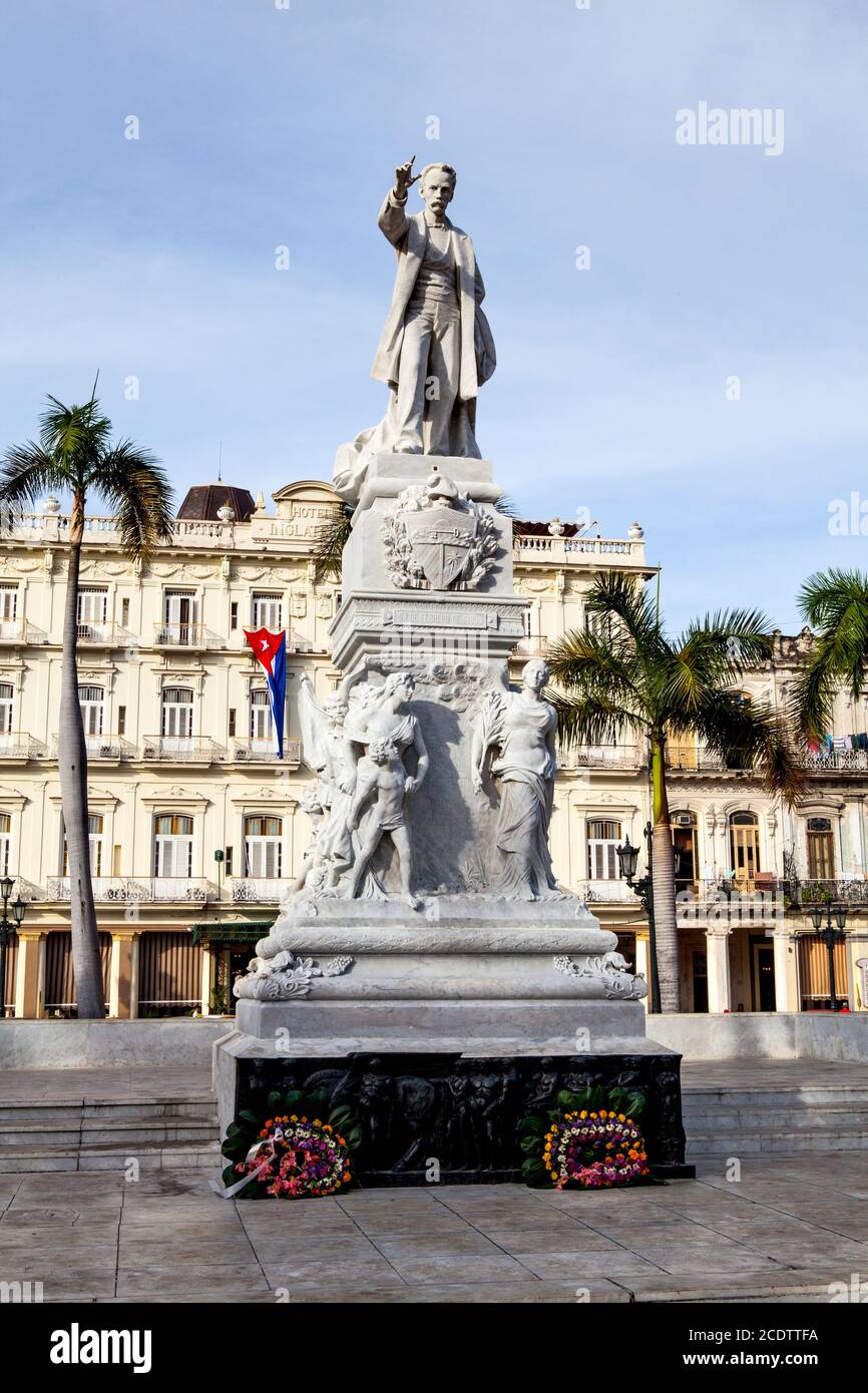 Monumento di Jose Marti nel Parco Centrale. La città è patrimonio dell'umanità dell'UNESCO. Foto Stock