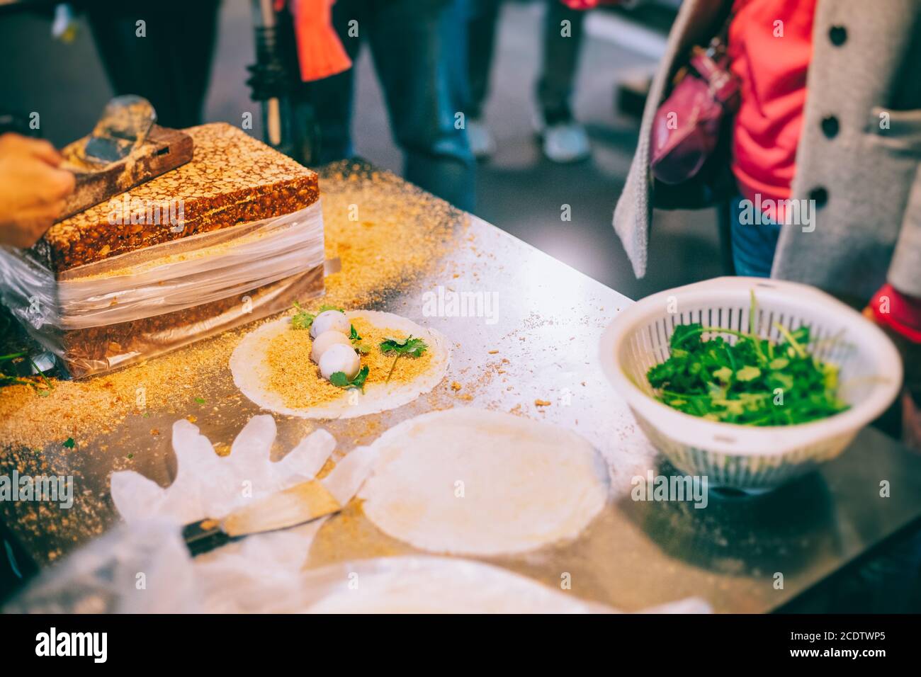 Rotolo di gelato alle arachidi di taiwan snack Foto Stock