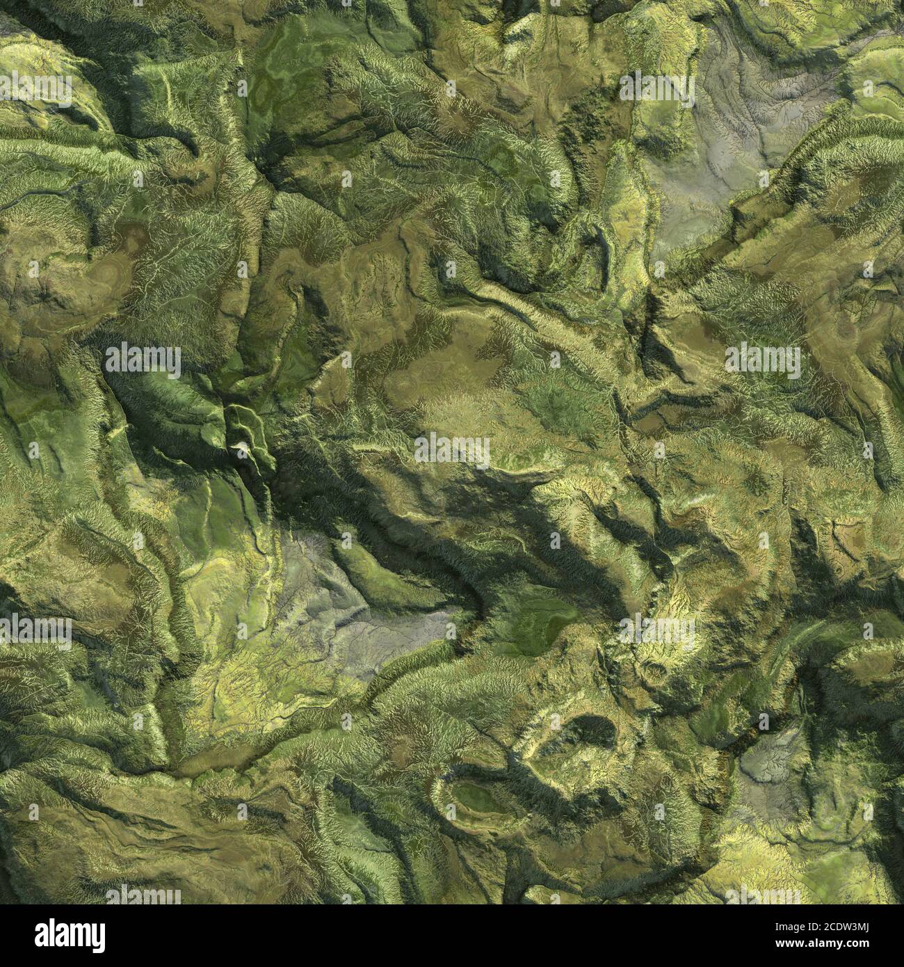 Vista aerea dal piano di aria di montagna texture seamless sfondo. 3d illustrazione Foto Stock