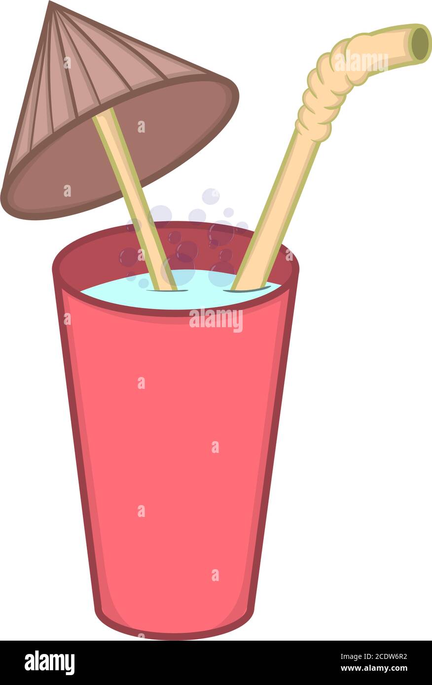 Summer Beach Ice cocktail illustrazione isolata su sfondo bianco in stile cartoon. Elemento di progettazione Illustrazione Vettoriale
