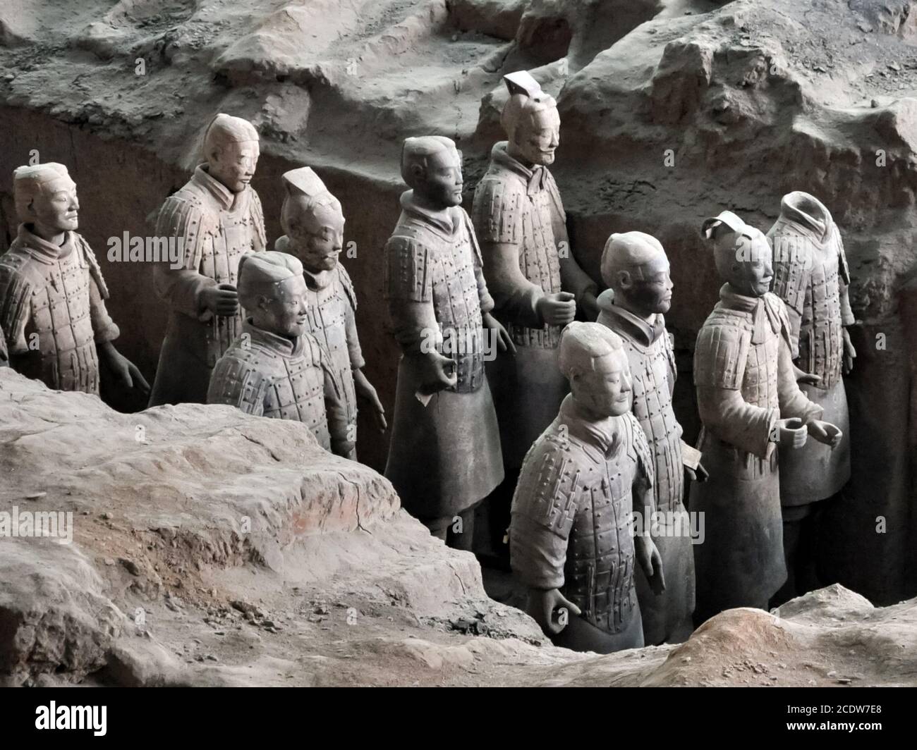 Esercito di terracotta. Soldati di argilla dell'imperatore cinese Foto Stock
