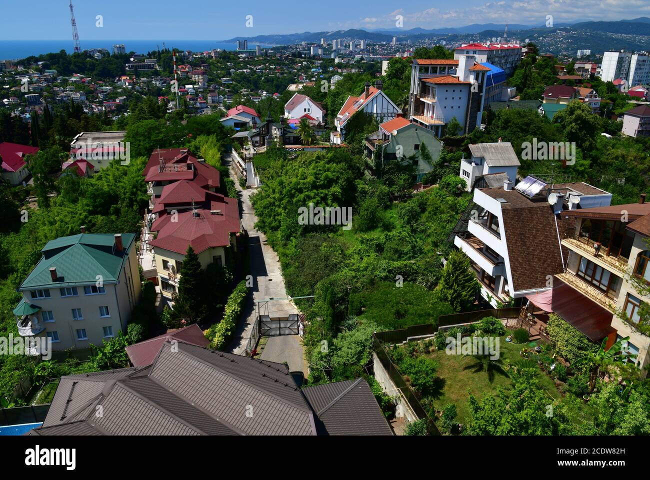 Indagine aerea della città di Sochi. Russia Foto Stock
