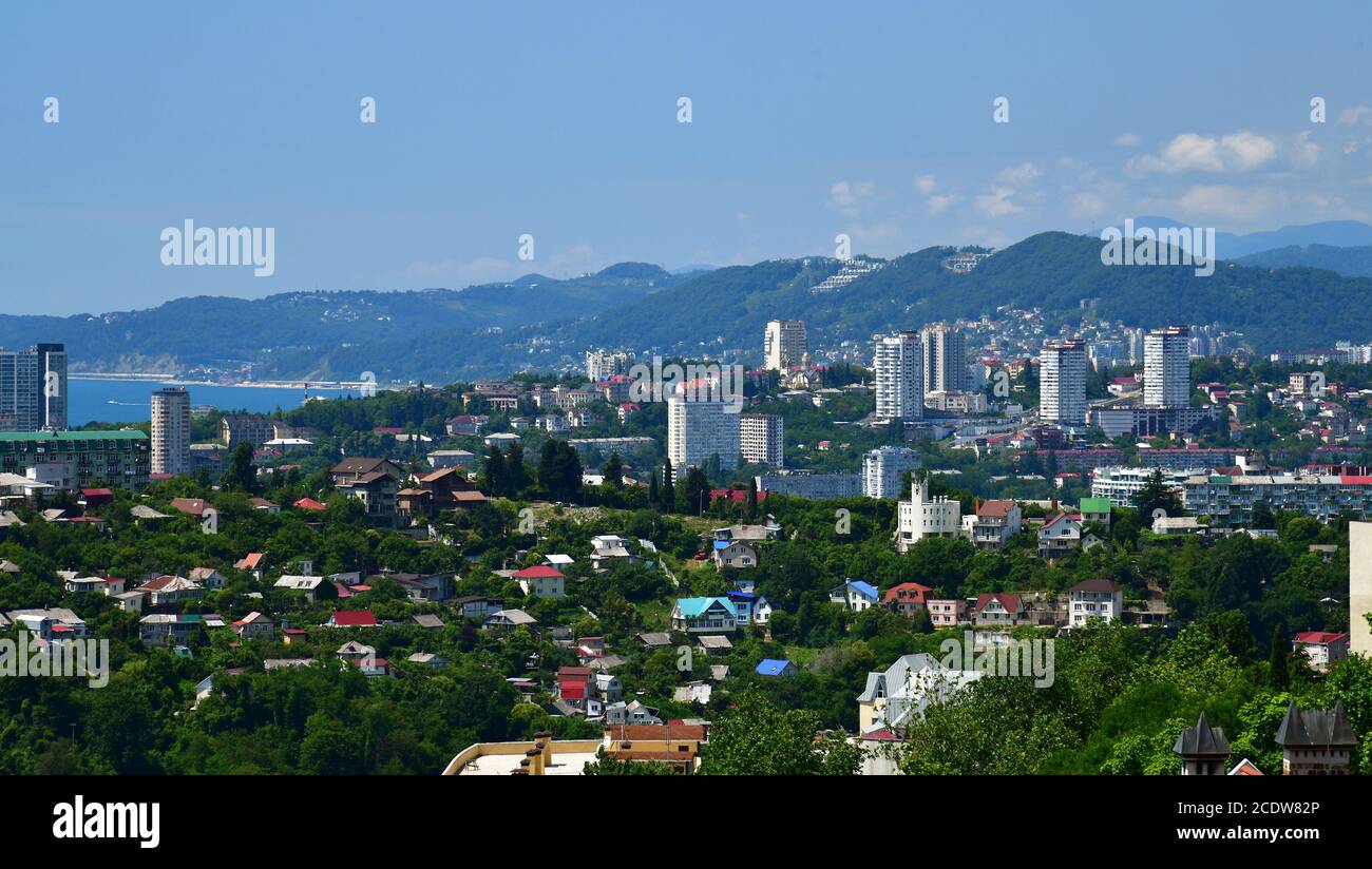 Indagine aerea della città di Sochi. Russia Foto Stock