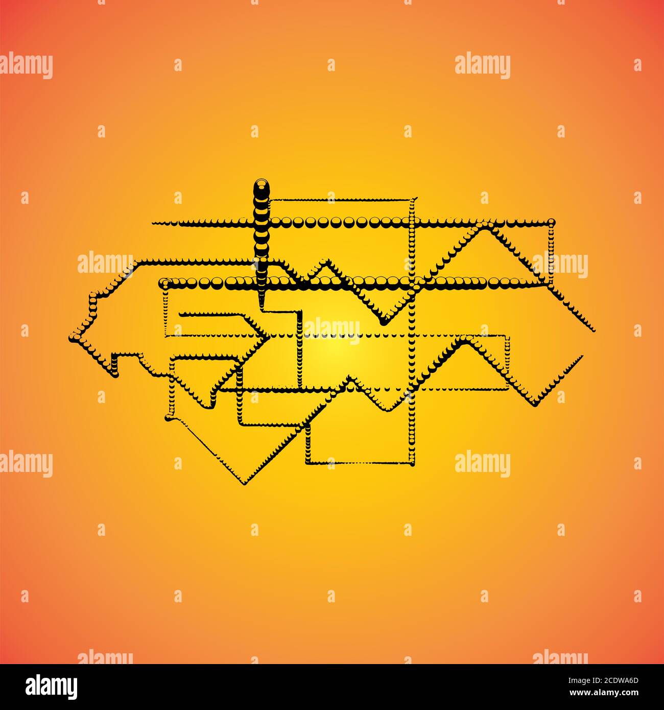 Schemi meccanici, disegno tecnico con meccanismo di parti geometriche. Il progetto industriale futuristico può essere utilizzato nel web design Foto Stock