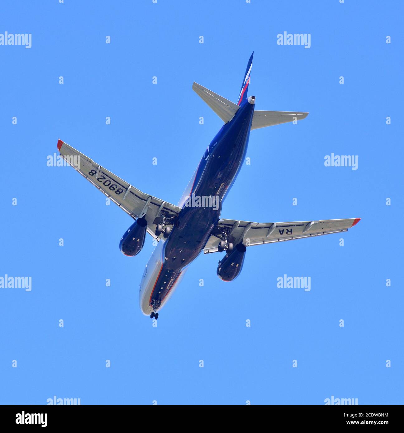 Sheremetyevo, Russia - 16 Maggio. 2018. SSJ 100 della compagnia aerea Aeroflot Foto Stock
