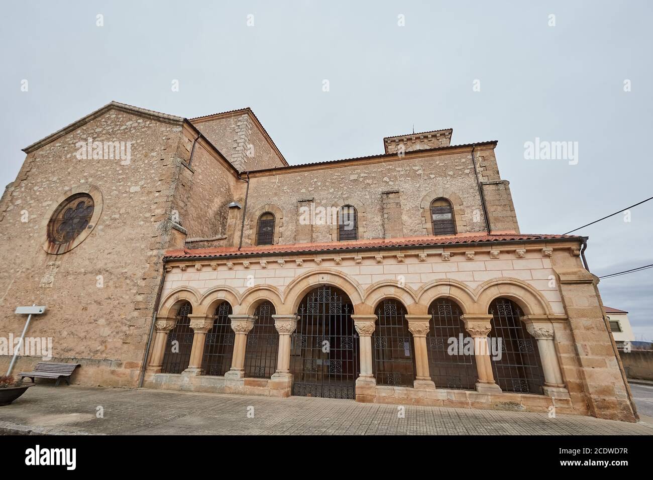 Chiesa di Asunción de Nuestra Señora nella città di Quintana Redonda, Soria, Spagna Foto Stock