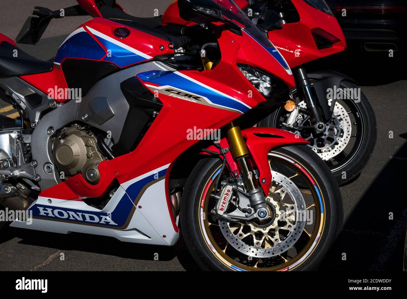 Due Superbike rosse. Foto Stock