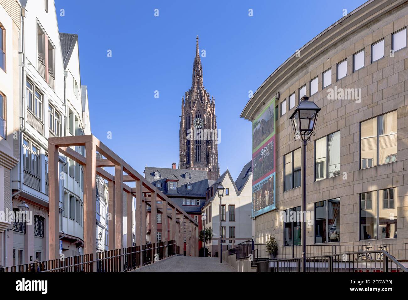 Nuova città vecchia di Francoforte sul meno con la cattedrale E la Schirn Art Gallery Foto Stock
