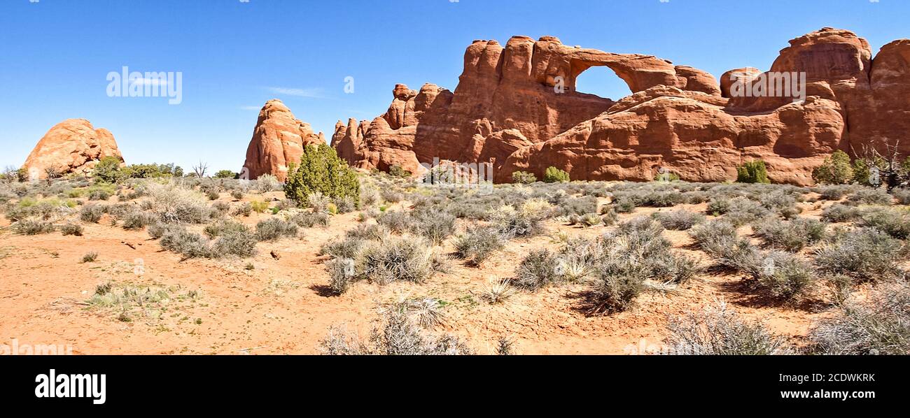 La natura del Parco Nazionale, Utah. Il paesaggio e le rocce. Strade e p Foto Stock