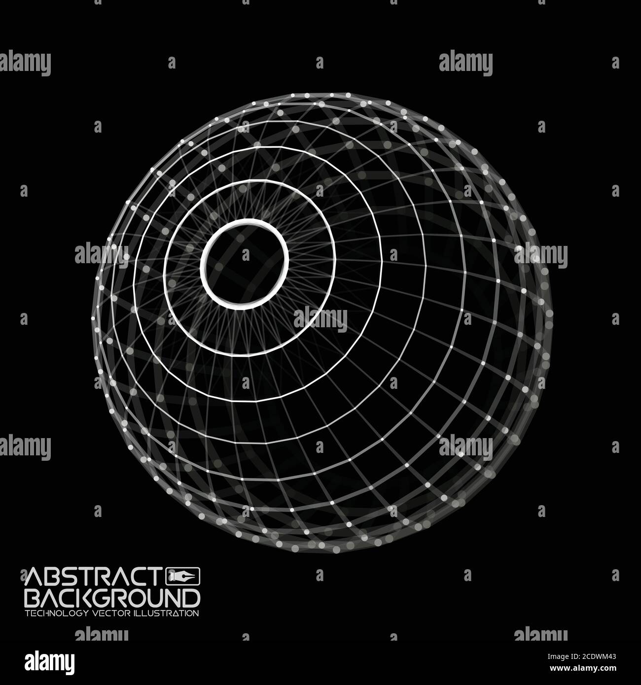 La tecnologia di dati astratta illustrazione futuristico . Bassa poli forma con il collegamento di punti e linee su sfondo scuro. Il rendering 3D . Dati di grandi dimensioni Illustrazione Vettoriale