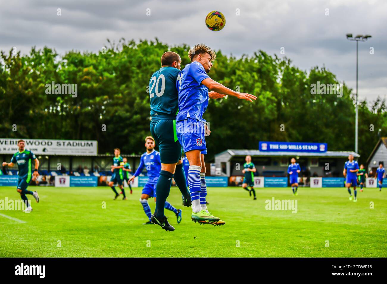 Ryan Campbell per lo Swindon Supermarine FC Defending ospita Chippenham Town fc Foto Stock