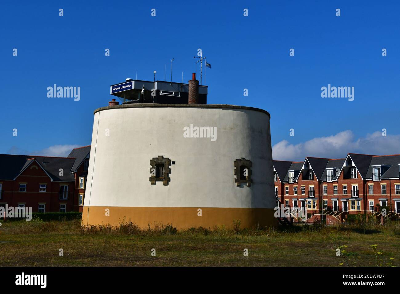 Martello Tower P, Fortezza Napoleonica, al martello Park, Felixstowe, Suffolk, Regno Unito Foto Stock