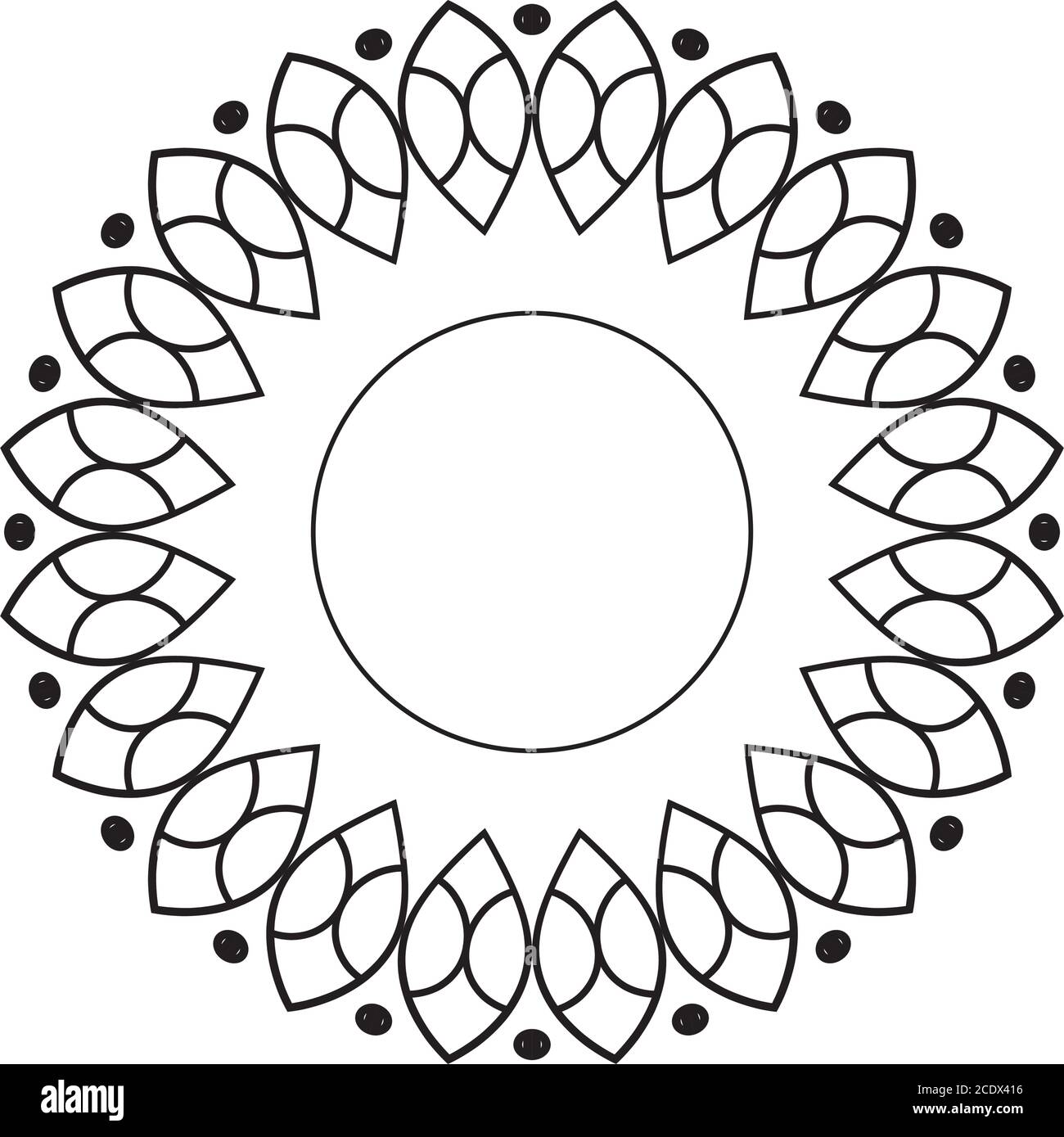 Linea mandala design di bohemic ornamento indiano decorazione retro vintage Meditazione hennè struttura arabica etnica e tema tribale illustrazione vettoriale Illustrazione Vettoriale