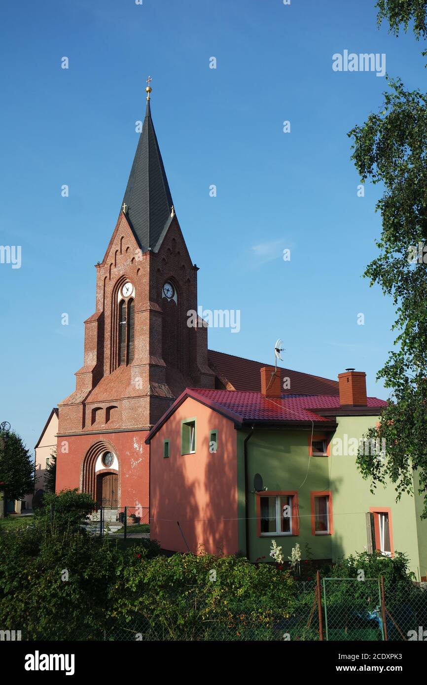 Chiesa di Nowe Warpno, Pomerania occidentale Foto Stock