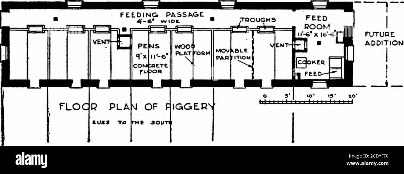 . Moderni edifici agricoli : essendo suggerimenti per i modi più approvati di progettare il fienile mucca, caseificio, fienile, fienile, ovaia, pigmentazione, fossa di concime, casa di pollo, cantina di radici, casa di ghiaccio, e altri edifici del gruppo agricolo, su linee pratiche, sanitarie e artistiche . è stato ottenuto. Alcuni farmersplefer un tetto sopra il concime e se questo è fornito, un hoseoutlet per bagnarlo giù deve anche essere disposto. Ordinariamente, la pioggia non sarà più di è buono per il concime; ma insolitamente stagione umida la fossa scoperta del concime può holdtoo molta acqua, nel qual caso il disegno fuori di esso Foto Stock